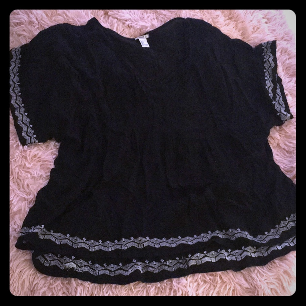 Boho black top